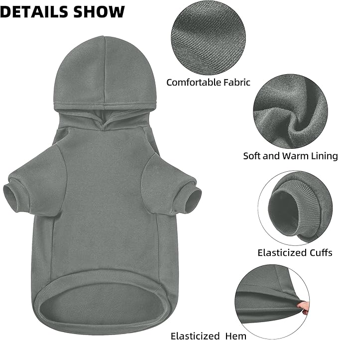 Dog Sweater Dog Hoodie Cold Weather Dog Coat Hooded Sweatshirt for Puppies,Cats, Small Medium Large Dogs (Grey(I Love My Dad), XX-Large)