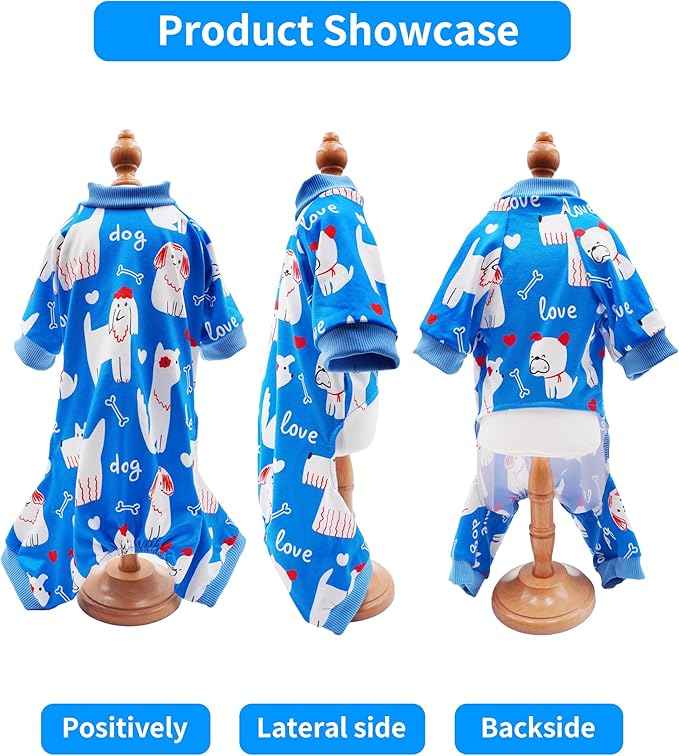 PET SHOW 4 Pack Small Dog Pajamas Dog Clothes for Medium Dogs Girl Boy Soft Stretchy PJs Bee Unicorn Jumpsuit Puppy Cats Monster Paw Jammies Onesies Outfits with Sleeve Pets Costume, S