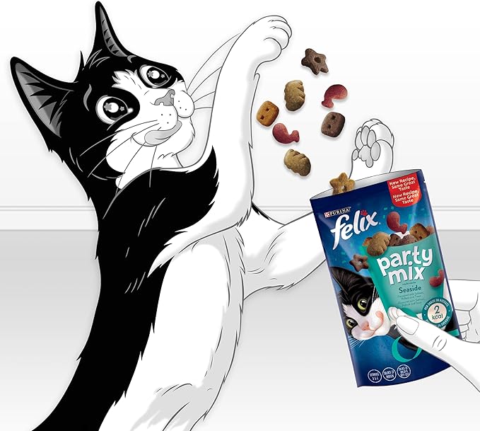 Felix Goody Bag Picnic Mix Adult Cat Treats Seaside Mix, Pack of 8 x 60 g