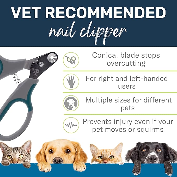 Zen Clipper Pet Nail Clipper for Cats – Cat Nail Clipper for Safer Cat Grooming and Nail Care - Clean, Quiet, and Easy-to-Use Stainless Steel Cat Claw Trimmer - (2mm Hole)