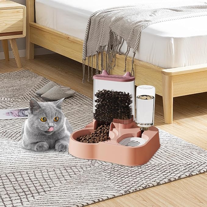 Automatic Cat Feeder,Cat Water Dispenser Food Pet Feeder | Large Capacity Fod Storage Container, Automatic Dog Food Bowl, Pet Supplies