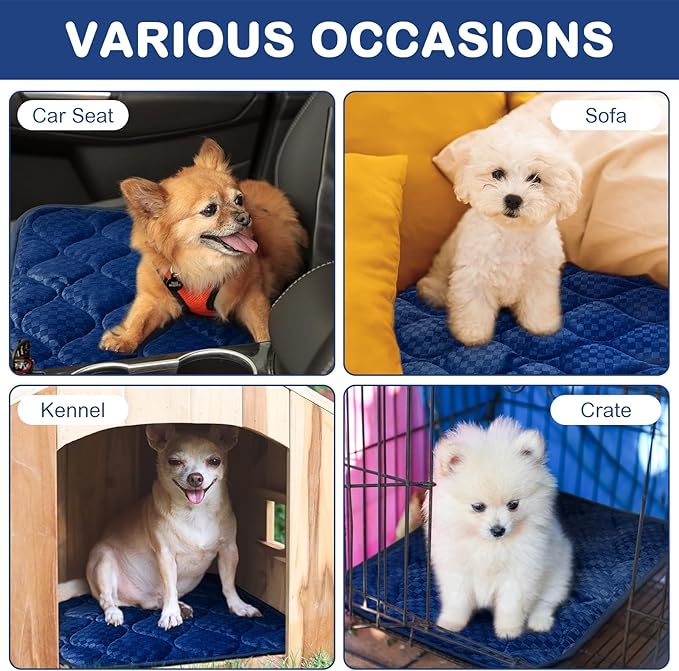 Tujoe 4 Pack Self Warming Cat Mat Self Heating Cat Pad Warm Thermal Pet Bed Washable Dog Crate Pad Body Heat Dog Bed Mat Blanket Non Slip Bottom for Outdoor Indoor Pets