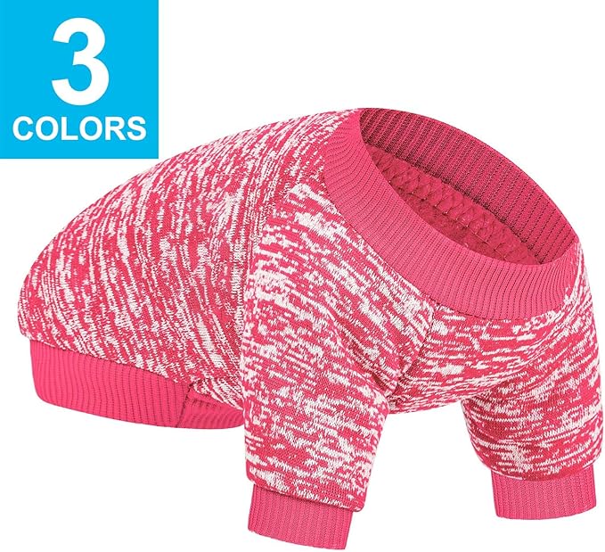 3 Pack Dog Sweater, Dog Sweaters for Small Dogs, Warm Soft Pet Clothes for Puppy, Medium Large Cat, Dogs Girl or Boy, Dog Shirt for Winter Christmas (Pink+Purple+HotPink, X-Large)