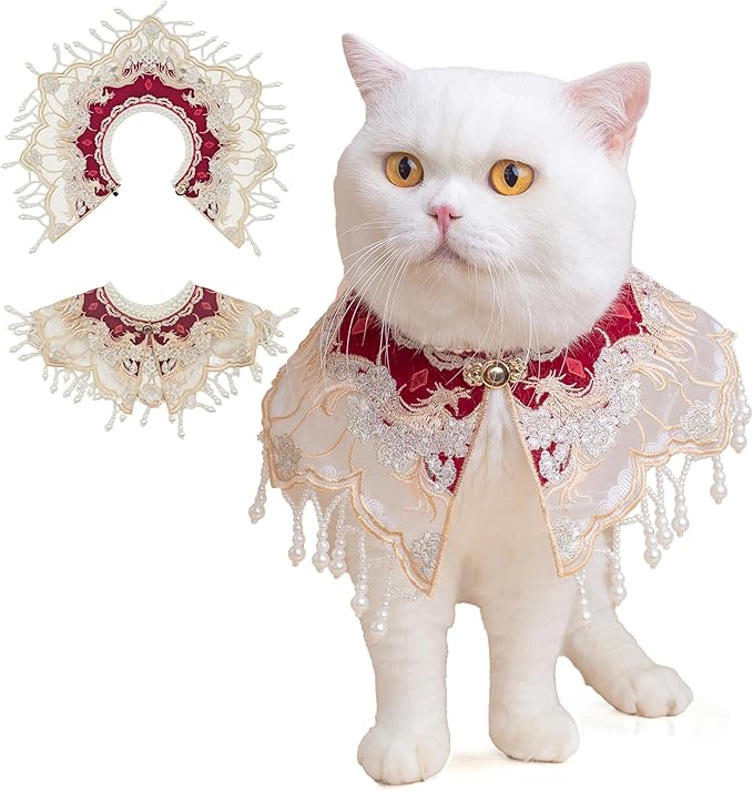 Silk New Year Pet Outfit for Cats & Small Dogs – Embroidered Vintage Pattern, Metal Buckle, Cat Costume Photo Prop for Birthday & Holiday