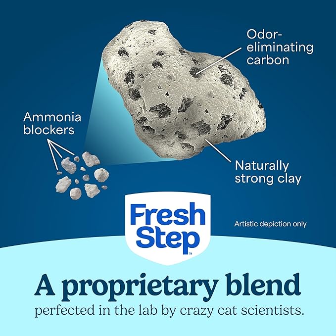 Fresh Step Advanced Clean Paws Multi Cat Clumping Cat Litter with Febreze Freshness, Low Dust, Odor Control with Ammonia Block Tech, Compatible in Automatic Litter Boxes, 37 lbs. (2 x 18.5 lb.)