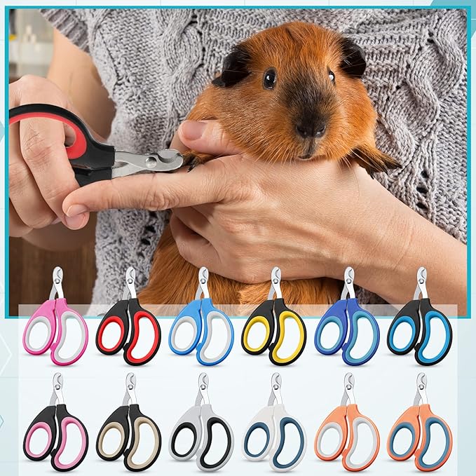 Therwen 24 Pcs Cat Nail Clipper Bulk Cat Nail Trimmer Kitten Claw Clippers Pet Nails Cutter Claw Care for Cats Kittens Bunny Puppy Rabbit Gatos Sharp Safer (Moon-Shaped,Multiple Colors)