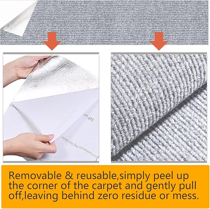 120"x15.8" cat Scratch Furniture Protector Keep Couch Sofa Protection Anti Claws Corner Wall Scratcher Post sisal Scratching mat Carpet pad Cover Fabric Tree Guards remnants (Light Grey)