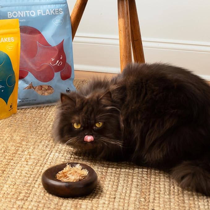 Wild-Caught Bonito Flakes for Cats & Dogs – 100% Wild-Caught, Single-Ingredient, High-Protein, All-Natural – No Additive, Grain-Free – Single-Ingredient – Large Flakes – 4.0oz