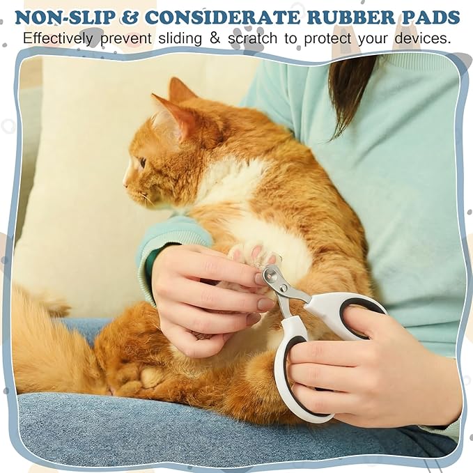 Therwen 12 Pcs Cat Nail Clipper Bulk Cat Nail Trimmer Kitten Claw Clippers Pet Nails Cutter Claw Care for Cats Kittens Bunny Puppy Rabbit Gatos Sharp Safer (Single-Hole,White Series)