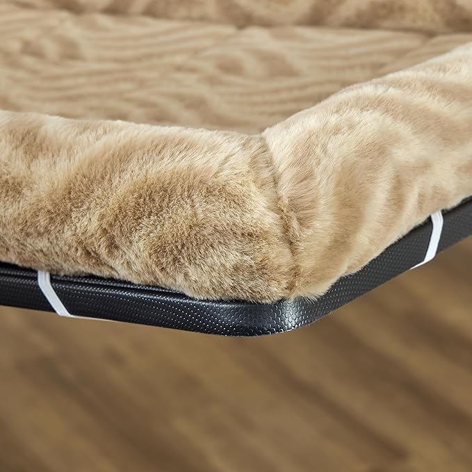 MidWest Homes for Pets QuiteTime Deluxe Wave Bolster Bed for Small Dogs; Easily Machine Wash and Dry; Tan; 24"; 40224-WVTN