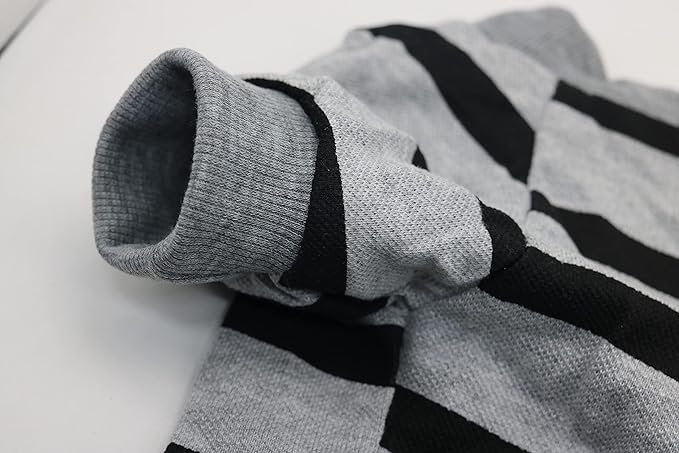 Dog Shirt Striped Shirts for Dogs French Bulldog Clothes for Small Dogs Boy Dog Clothes, Medium, Grey