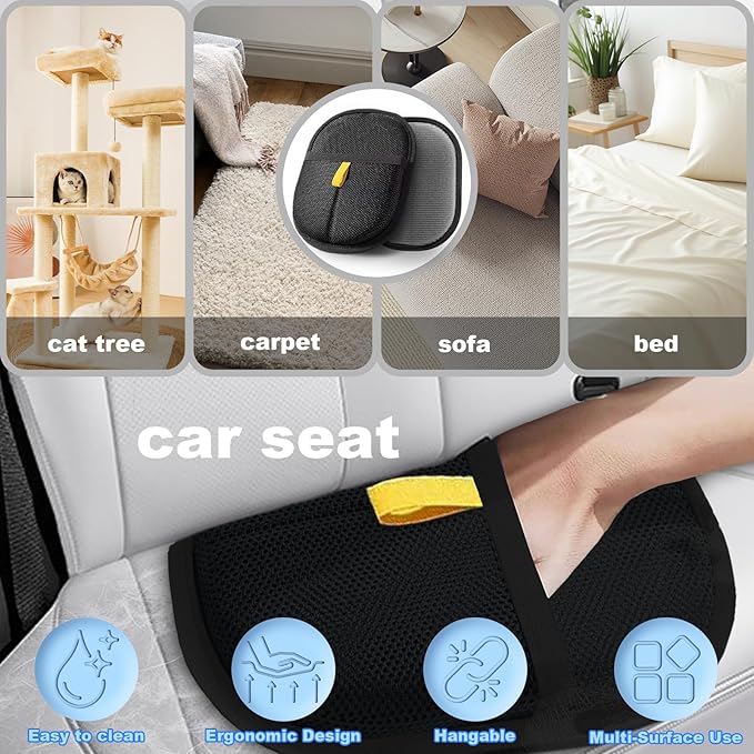 Pet Hair Remover Gloves for Dogs, Upgraded Electrostatic Pet hair Removal Glove, Professional Grooming & Furniture Cleaning Glove, Cat & Dog Hair Glove, Reusable & Machine Washable Hair Remover