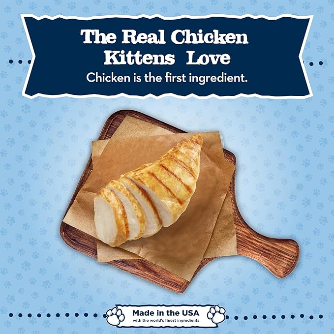 Blue Buffalo Baby Blue Natural Grain-Free Wet Food for Kittens, Healthy Growth Formula with DHA, High-Protein Chicken Paté, 3 oz. Can
