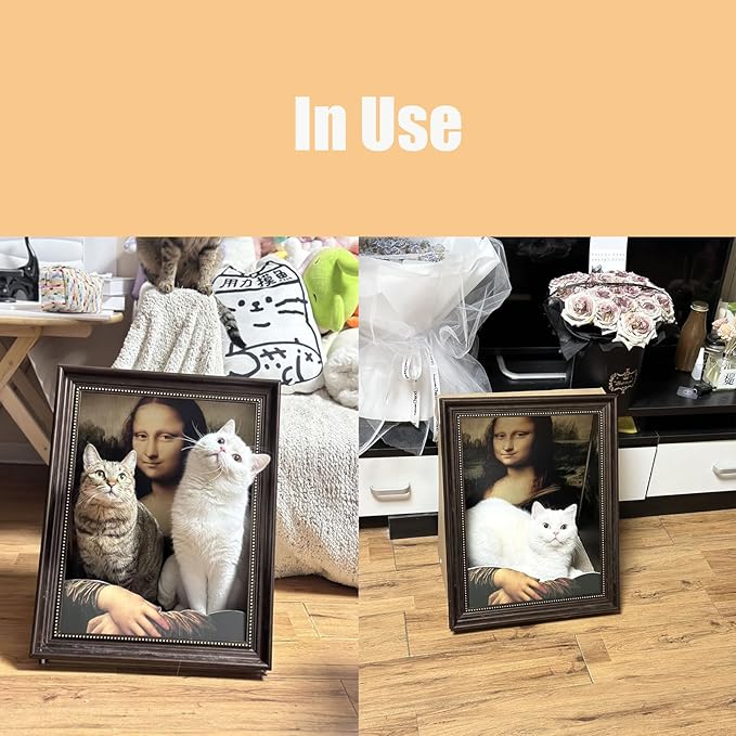 Mona Lisa Cats Bed Oil Painting Thickened cat Claw Board Three-Dimensional Plastic Photo Frame cat Room Creative Retro Cardboard cat Scratcher pad - Durable Scratching Post for Indoor Cats