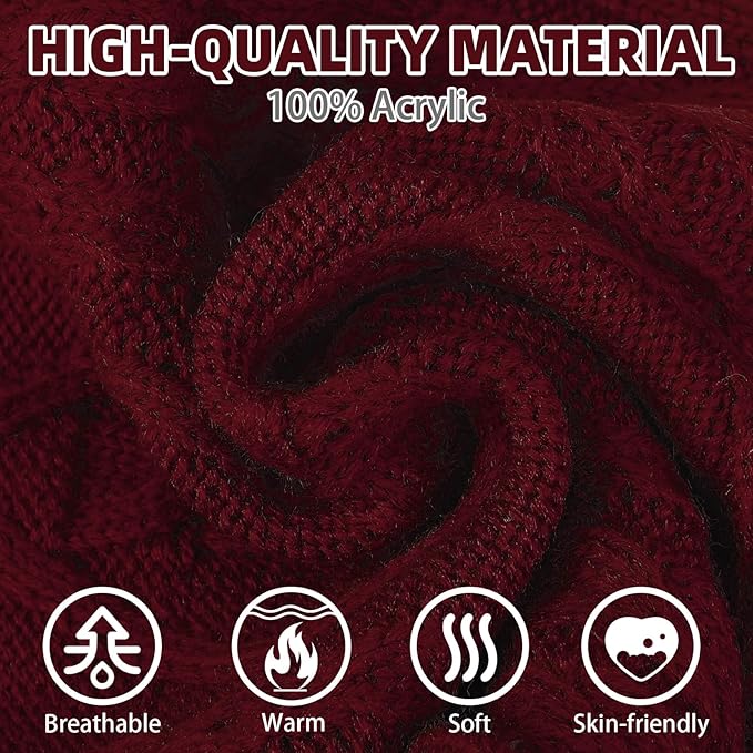 PUPTECK Winter Cat Sweater Coat - Soft Warm Cold Weather Clothes Knitwear for Kittens & Small Dogs Indoor Outdoor Wearing, Knitted Classic for Doggies Kitties Girls Boys, Red, M