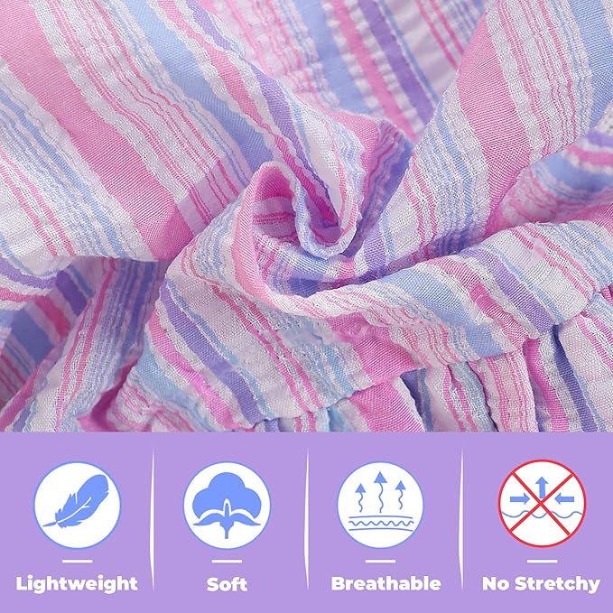 Dog Dress, Cute Pet Princess Dresses with Bright Color Design, Sweet Bowknot, Dog Clothes for Small Dogs Girl, Breathable & Lightweight, for Spring Summer, 2 Pack (Pink Purple, Medium)