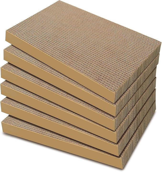 Cat Scratchers 6 Packs Refill Cat Scratching Pad Cardboard for Indoor Cats and Kitten, All Breeds Cat Scratch Pad Board Easy for Cats to Scratch