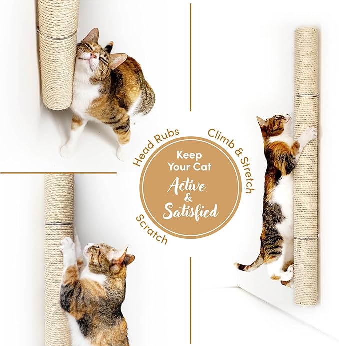 xympo 34" Wall Mounted Cat Scratcher, Sisal Scratching Post