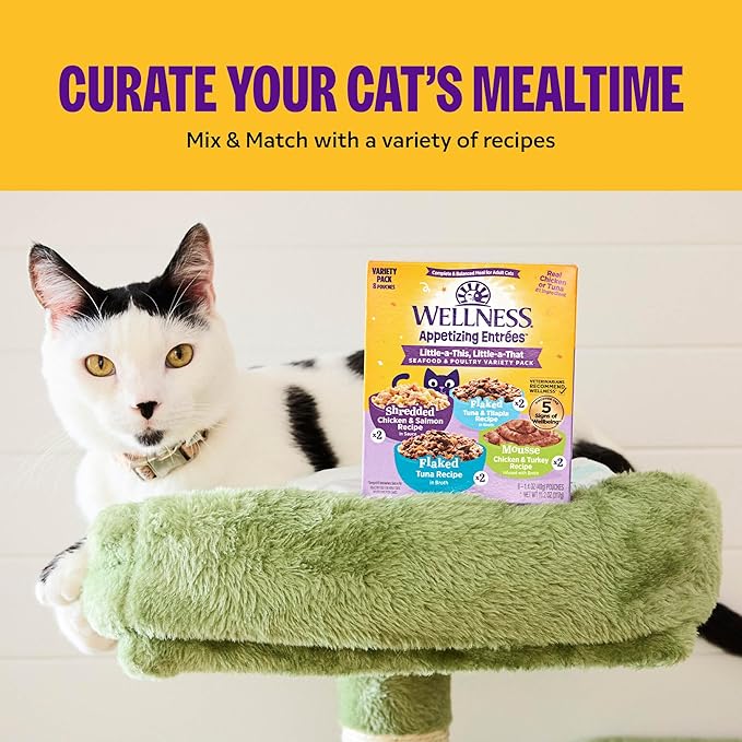 Wellness Appetizing Entrées Mousse Adult Wet Cat Food, Natural, Protein Rich, Grain Free, Chicken Recipe, 1.4 oz, Pack of 8 Pouches