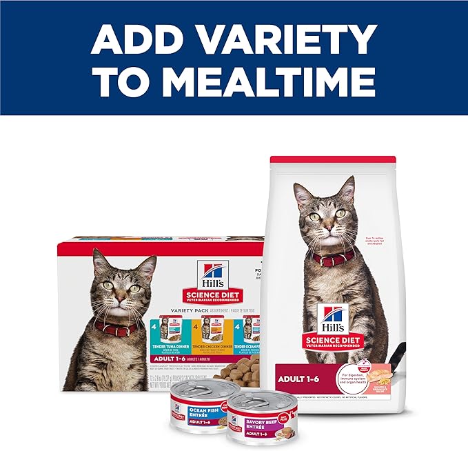 Hill's Science Diet Adult 1-6 Wet Cat Food, Salmon, 5.5 oz. Cans, 24-Pack