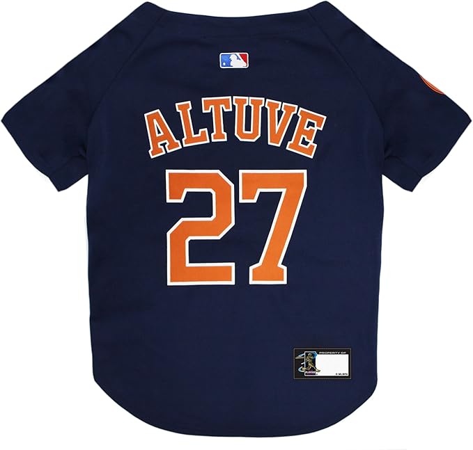 MLBPA Dog Jersey - Jose Altuve #27 Pet Jersey - MLB Houston Astros Mesh Jersey, Small