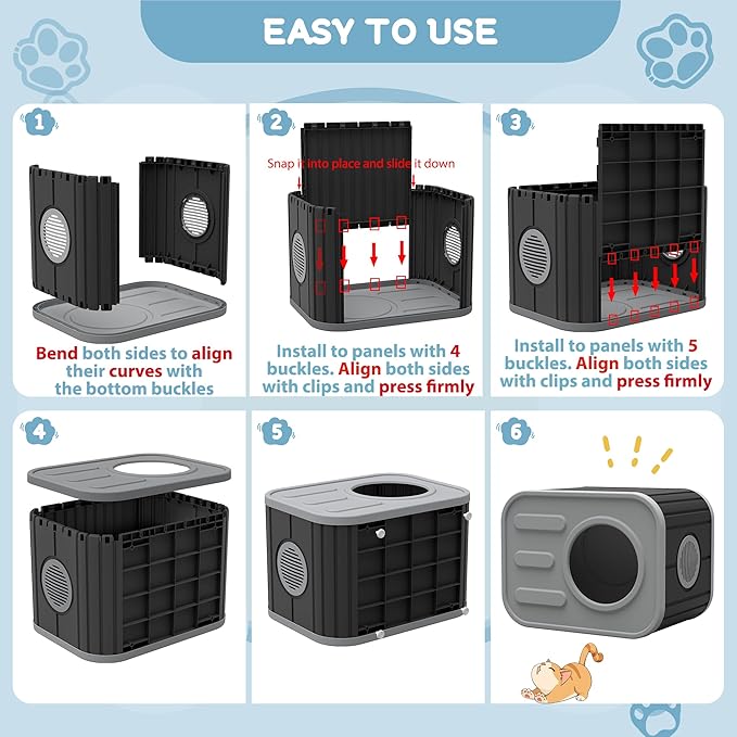 Cat Houses for Outdoor Indoor Cats, Insualted Outdoor Cat House Weatherproof with Camera-Shaped Design, Sturdy Resin Shelter for Patio,Garden Grey