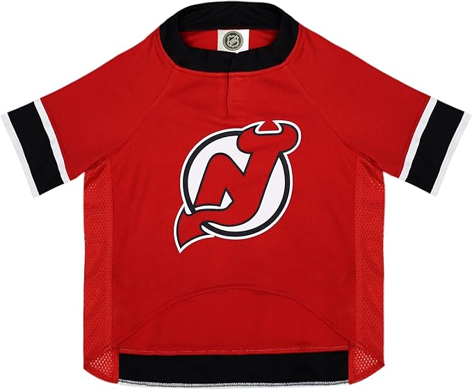 NHL New Jersey Devils Jersey for Dogs & Cats, X-Large. - Let Your Pet Be A Real NHL Fan!