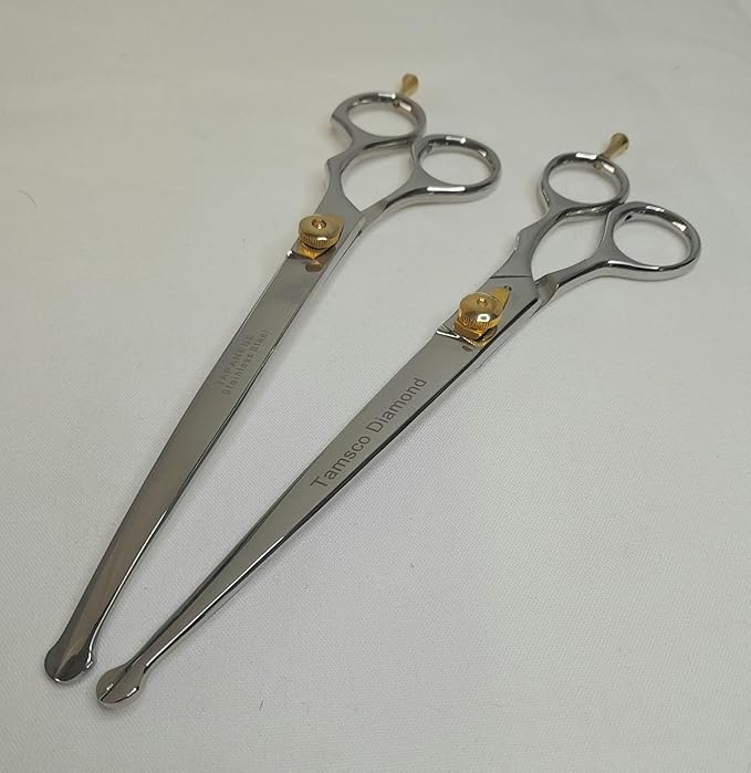 Professional Pet Grooming Scissors 8.5" Safety Tip (Available Straight or Curved) (Straight)
