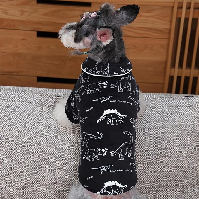 CuteBone Two-Leg Velvet Pet Pajamas Girl Dog Clothes - Soft, Cozy, and Stretchy Boy Pjs for Small, Medium Dogs and Cats Winter Sleepwear Apparel LTP08M