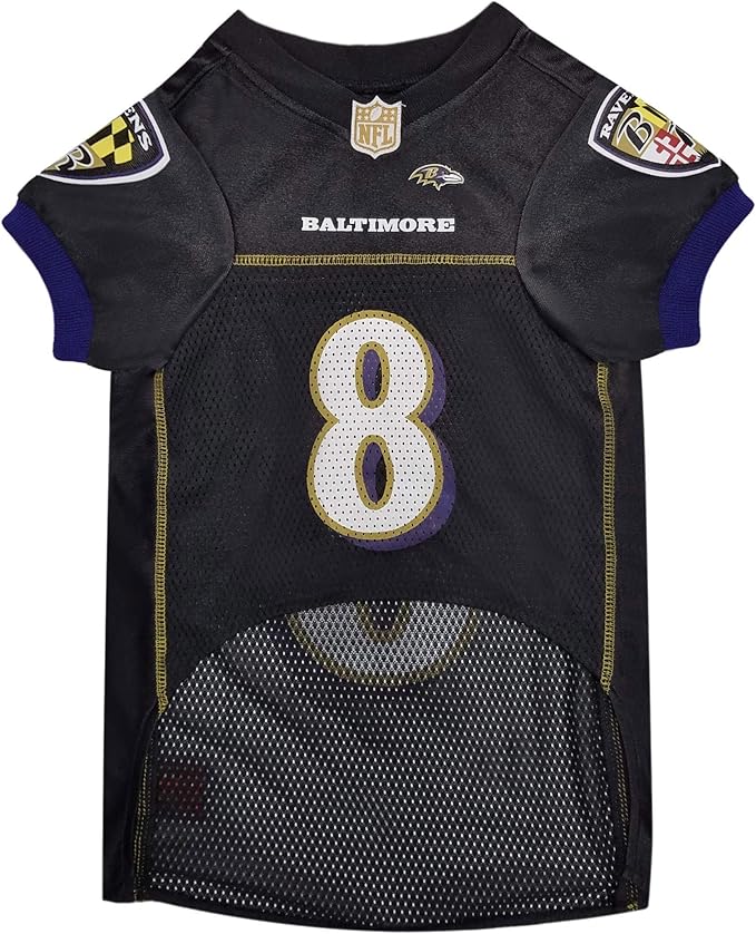 NFLPA Pet Jersey: Lamar Jackson #8 - NFL Baltimore Ravens Dog & CAT Mesh Jersey, Size: X-Large. Cutest Licensed by The NFL & NFLPA! Be a Real Fan & Support Your Team & Player Now!