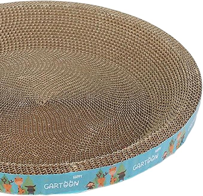 Cats Scratcher Cardboard Cat Scratcher Bed Couch Lounge Training Toy Cardboard Cat Bed Corrugated Scratch Pad for Carpets Protect Furniture, Round Giraffe 43cm