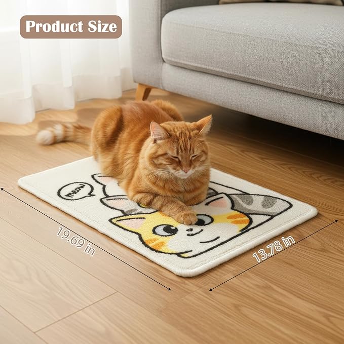 3-in-1 Cat Scratch Mat, 19.69x13.78 Inch High-Density Loop Pile Cat Scratching Pad, Indoor Cat Scratcher Bed & Furniture Protector for Couch Floor Wall