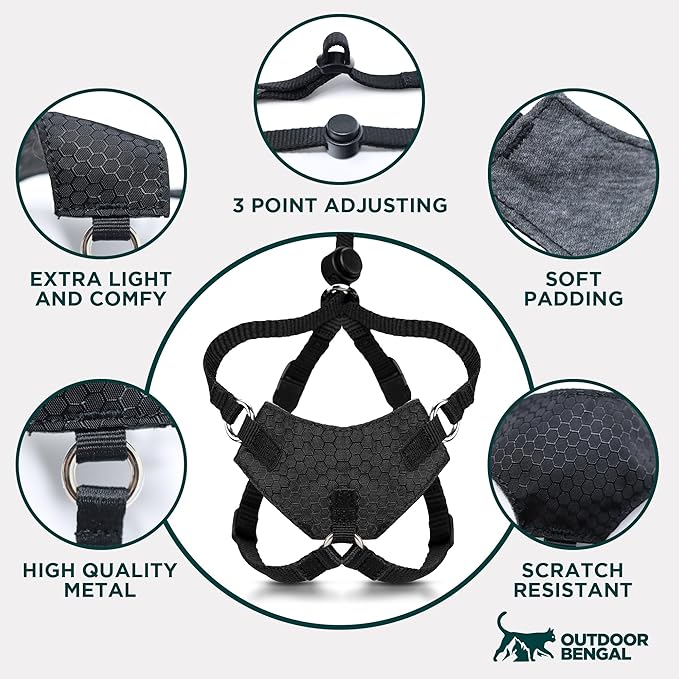 Houdini™ Escape Proof Kitten Harness and Leash Set by OutdoorBengal – Turquoise, Small Cat Harness for Walking