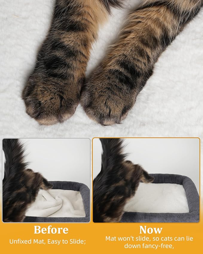 Aechonow Cat Tree for Large Cats, 14Inch Cat Tree Tower with Scratching Post, 20x16.5Inch Perch Bed for Adult Senior Cats, Removable Washable Mat, Dark Gray