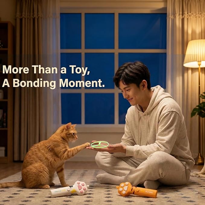 20Pcs Cat Toy Flying Discs, Interactive Cat Fetch Toy for Indoor Cats, Chasing Hunting Training Toys for Kittens & Adult Cats（20Pcs）