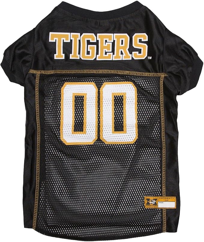 Pets First NCAA College Missouri Tigers Mesh Jersey for DOGS & CATS, X-Small.Licensed Dog Jersey with your Favorite Football/Basketball College Team