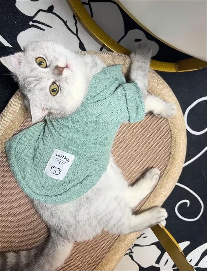 Kitten Clothes, Dog Cat Sweaters Pet Puppy Knitwear Costume Fall Winter Coat for Small Medium Cats Dog Girl Boy Fit 2.2-23lb