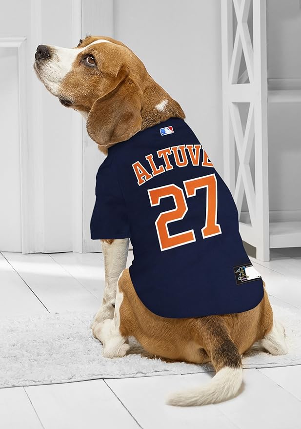 MLBPA Dog Jersey - Jose Altuve #27 Pet Jersey - MLB Houston Astros Mesh Jersey, Large