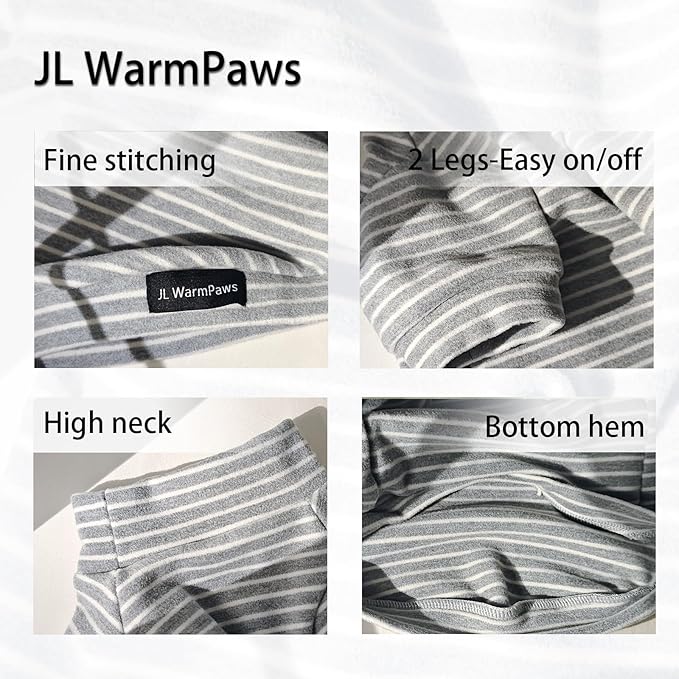 Sphynx Cat Sweater Hairless Cat Clothes Sweater Shirt Soft Warm Long Sleeves Pullover Pet Clothes Pajamas Dog Cloth for Small Dogs Jumpsuit Pet Sweaters (G&W Striped, Medium)