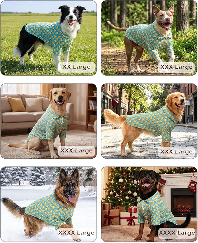 CuteBone Two-Leg Velvet Pet Pajamas Girl Dog Clothes - Soft, Cozy, and Stretchy Boy Pjs for Medium, Large Dogs and Cats Winter Sleepwear Apparel LTP10XXL
