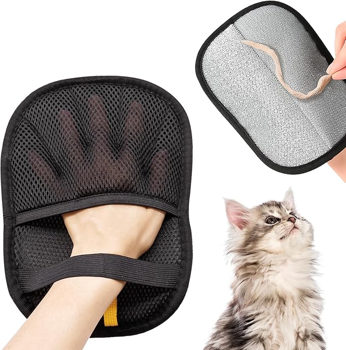 2Pcs Pet Hair Remover Glove for Cats Dogs Grooming Gloves, Electrostatic Pet Hair Removal Glove Reusable The Magic Brush Pet Hair Remover Suitable or Clothing, Sofas, Furniture, Carpets, and Car Seat