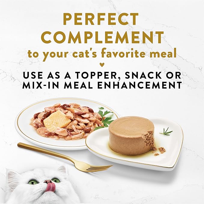 Purina Fancy Feast Appetizers Lickable Grain Free Wet Cat Food Topper Skipjack Tuna Appetizer with Sole - (Pack of 10) 1.1 oz. Trays