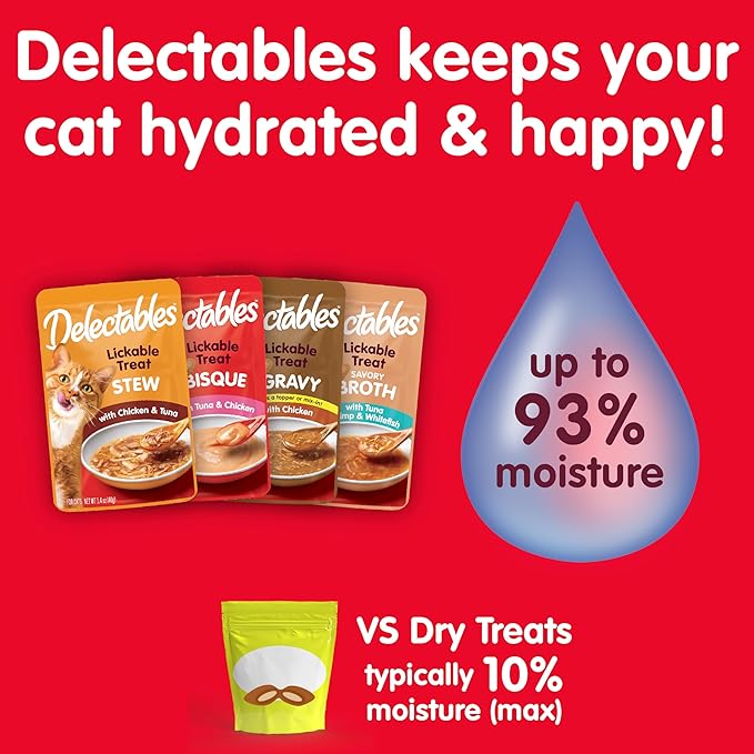 Hartz Delectables Stew Chicken & Tuna Lickable Wet Cat Treats, 30 Count (Pack of 2)