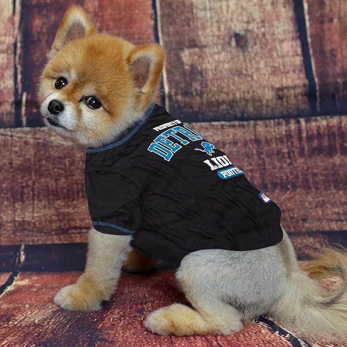 NFL Detroit Lions Dog T-Shirt for Pets, Size Small. Officially Licensed Pet Shirt with Team Logo, Soft Stretchable Comfort Fit Apparel for Dogs & Cats