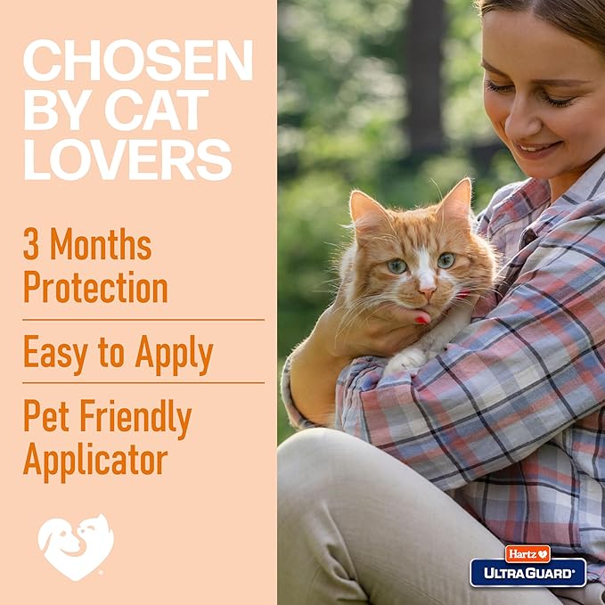 Hartz UltraGuard Topical Flea & Tick Prevention for Cats and Kittens - 3 Monthly Treatments