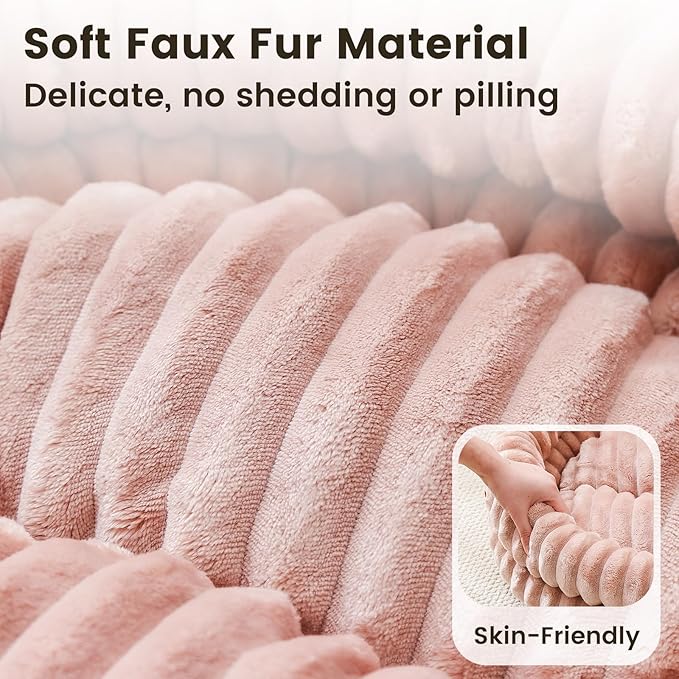 Cat Beds for Indoor Cats, Machine Washable Orthopedic Donut Dog Bed for Small Dogs, Fluffy Warm Thermal Round Pet Bed with Anti-Slip Bottom for Puppy and Kitten, Dark Pink, 20"x20"x6.5"