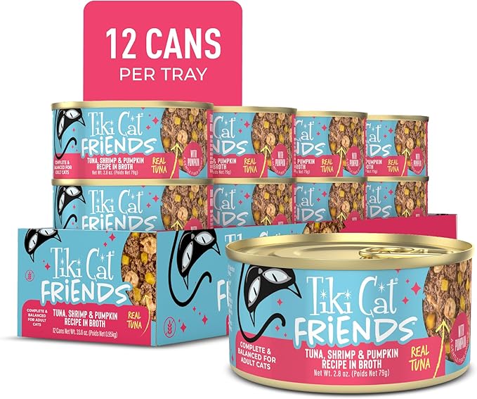 Tiki Cat Friends Tuna, Shrimp & Pumpkin, 2.8 oz. Can (12 Count)