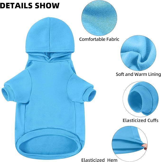 Dog Sweater Dog Hoodie Cold Weather Coat Hooded Sweatshirt for Puppies,Cats, Small Medium Large Dogs (Blue (I Love My Dad), Medium/Large)