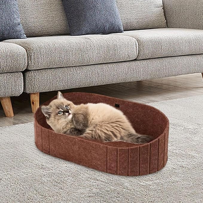 Cat Scratcher Bed Cat Scratching Board Furniture Protector Breathable Cats Kittens Pet Supplies Detachable Comfortable Basket, Coffee