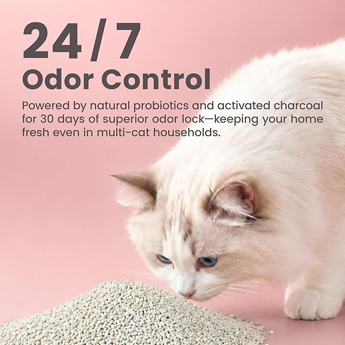 Lady N Granular Tofu Cat Litter Yosemite Scent, Mini-Pellet Compatible with Automatic Self-Cleaning Cat Litter Box, Premium Clumping, Low Dust, Probiotic Odor Control 9lb